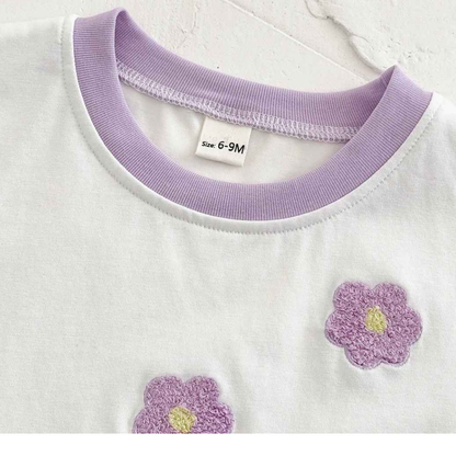 Conjunto de Roupas Bordado em Flor 2 Peças - Patry