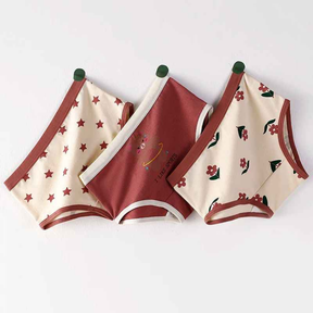 Kit Calcinha Crianças Floral 3 Peças  - Cabintima