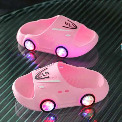 Chinelos Infantis Carro com Luz LED Conforto Diversão - Styleboy