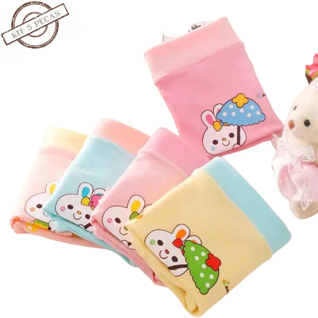 Kit Calcinhas de Algodão Com Estampas Divertidas 5 Peças - Maya