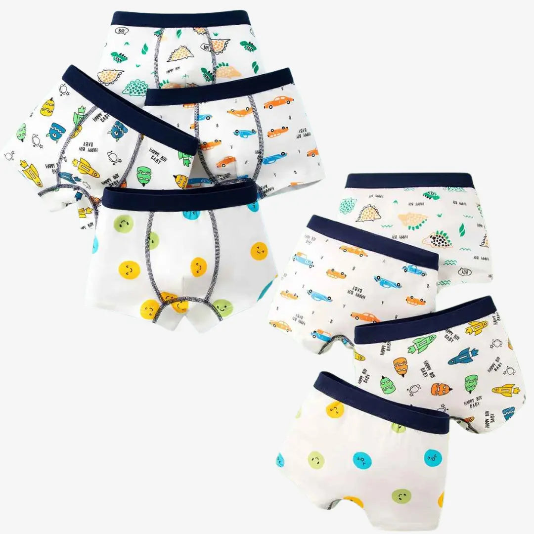 Kit Cuecas Boxer de Algodão Alta qualidade Com Desenhos Animados 4 Peças - Bhoomer