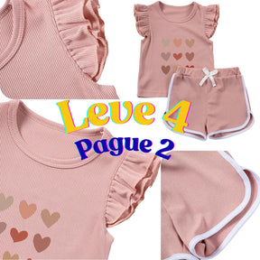 Kit Blusa + Shorts Bebê Menina Manga Curta Leve 3 Pague 2 - Mazzoly