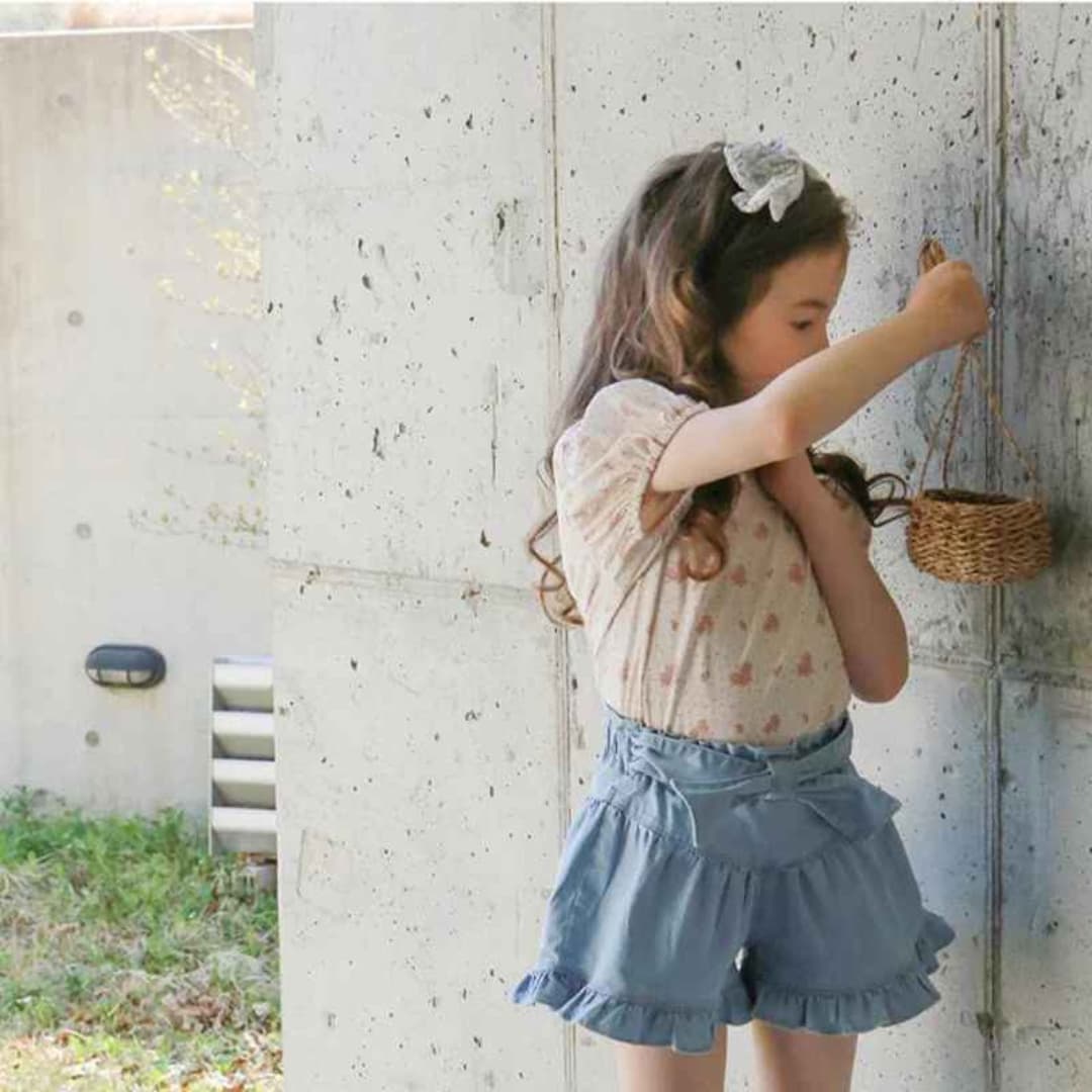 Shorts Jeans com Cinto Estilo Princesa Vintage de Verão - Valentina