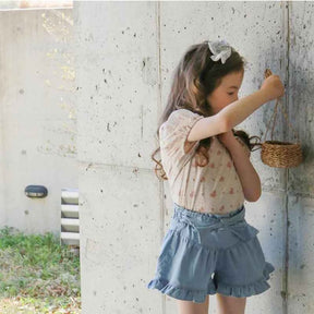 Shorts Jeans com Cinto Estilo Princesa Vintage de Verão - Valentina