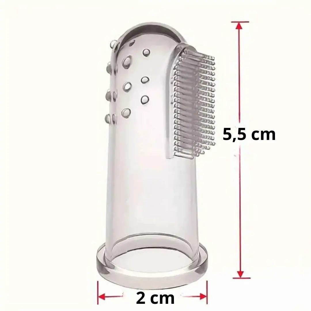 Escova de Dentes e Massageadora de Silicone Transparente 5 Peças -  Clarin