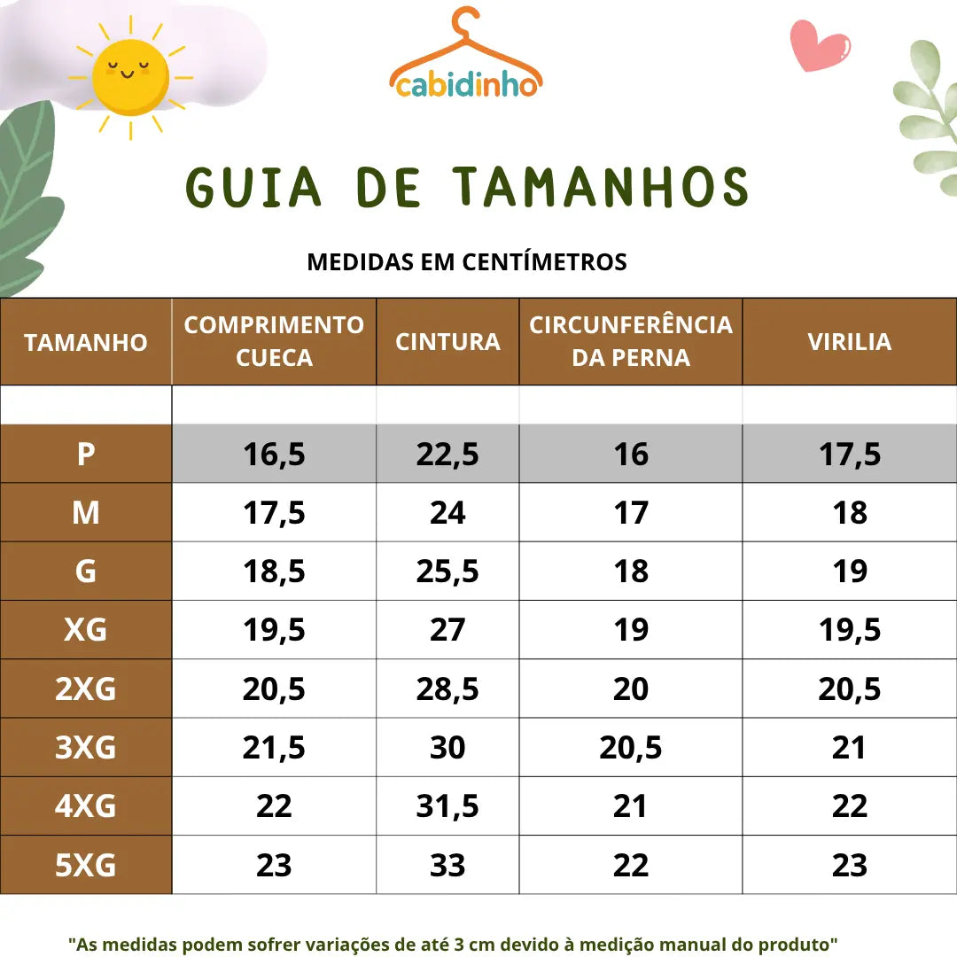 Guia de Tamanhos