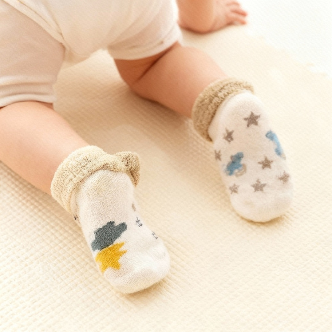 Kit Meias de Pelúcia Infantil Confortável para seu Bebê 5 Pares -  Luvala