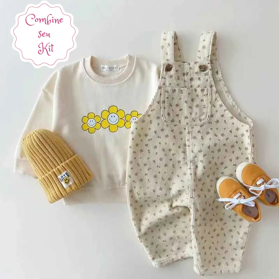 Conjunto Macacão Infantis Jeans sem Mangas Leve 2 Pague 1 - Chefa