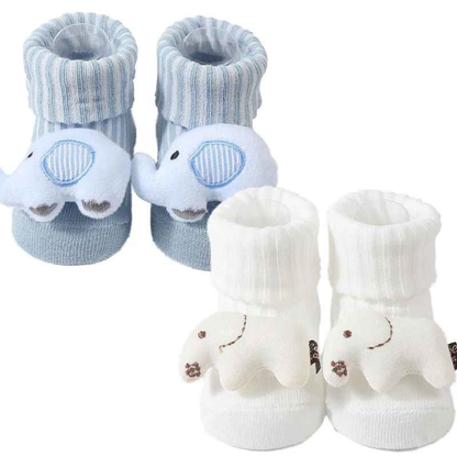 Kit Meias de Algodão dos Desenhos Animados Urso Macio 2 Pares - Larinha