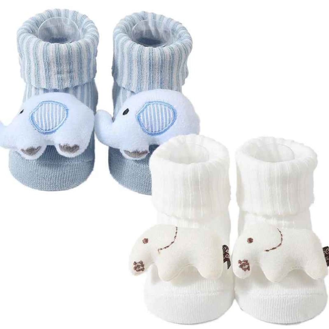 Kit Meias de Algodão dos Desenhos Animados Urso Macio 2 Pares - Larinha