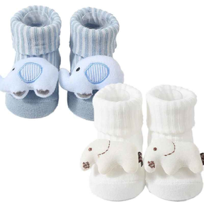 Kit Meias de Algodão dos Desenhos Animados Urso Macio 2 Pares - Larinha