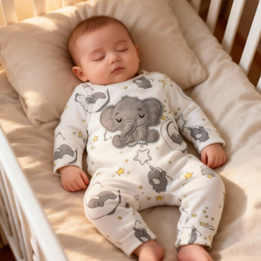 Macacão de Manga Comprida Bordado com Chapéu 2 Peças -  Saffari