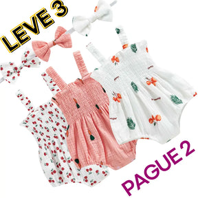 Conjunto Macacão sem Mangas com Estampa Recém-Nascido - Leve 3 Pague 2 - Cocco