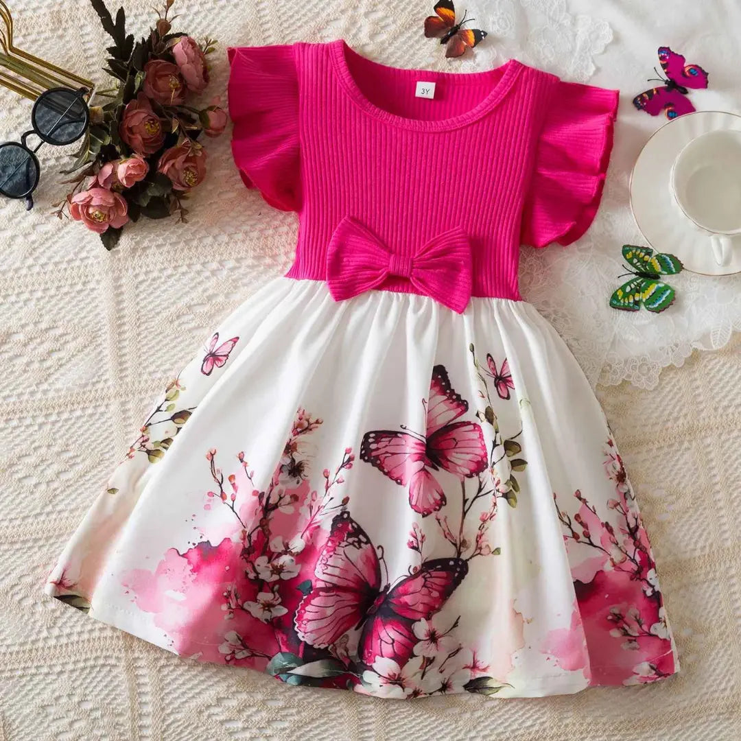 Kit Vestido Infantil Floral com Tule e Babados - Sophia