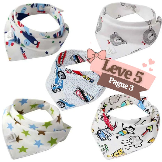 Kit Babadores para Bebê de Algodão Chicos - Leve 5 Pague 3