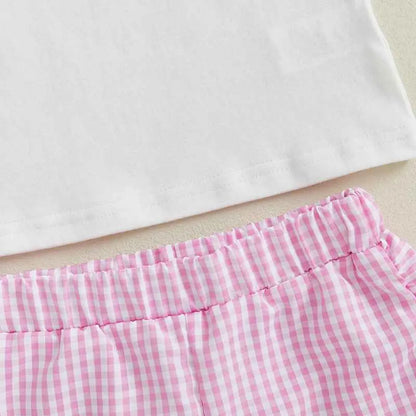 Conjunto Camisa Manga Curta + Shorts Xadrez Plissado 2 Peças - Rosina