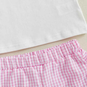 Conjunto Camisa Manga Curta + Shorts Xadrez Plissado 2 Peças - Rosina