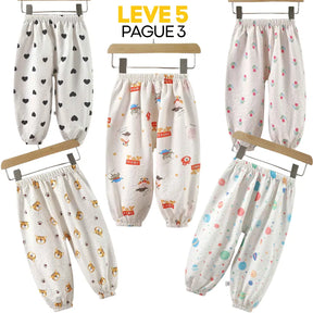 Kit Calças Infantil Soltas Respirável Leve 5  Pague 3 - Balbun