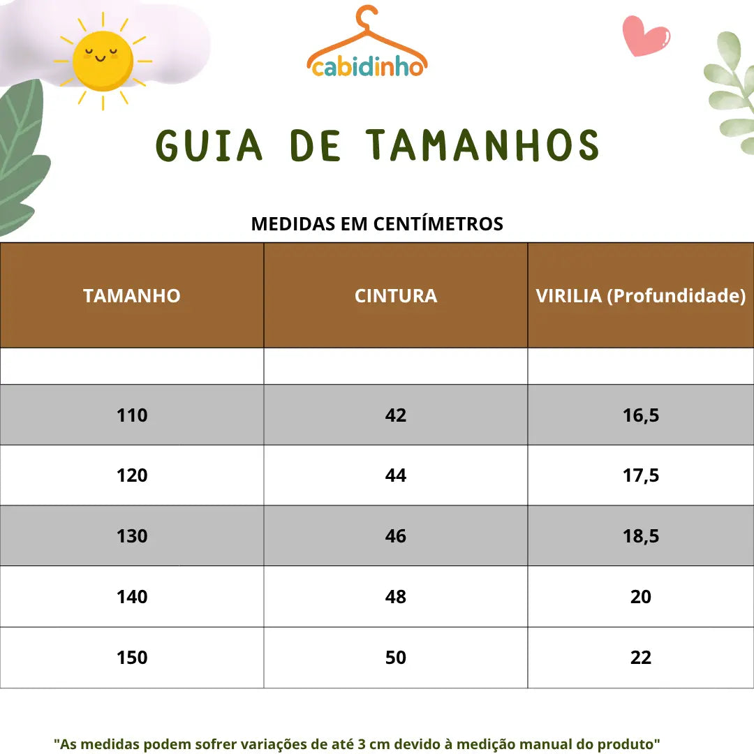 Guia de Tamanhos