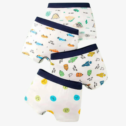 Kit Cuecas Boxer de Algodão Alta qualidade Com Desenhos Animados 4 Peças - Bhoomer