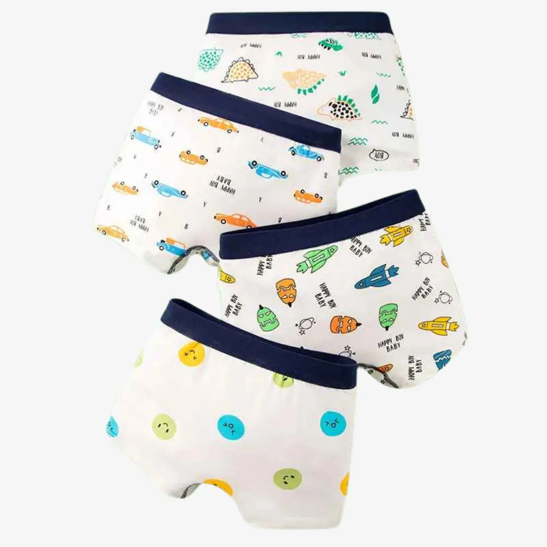 Kit Cuecas Boxer de Algodão Alta qualidade Com Desenhos Animados 4 Peças - Bhoomer