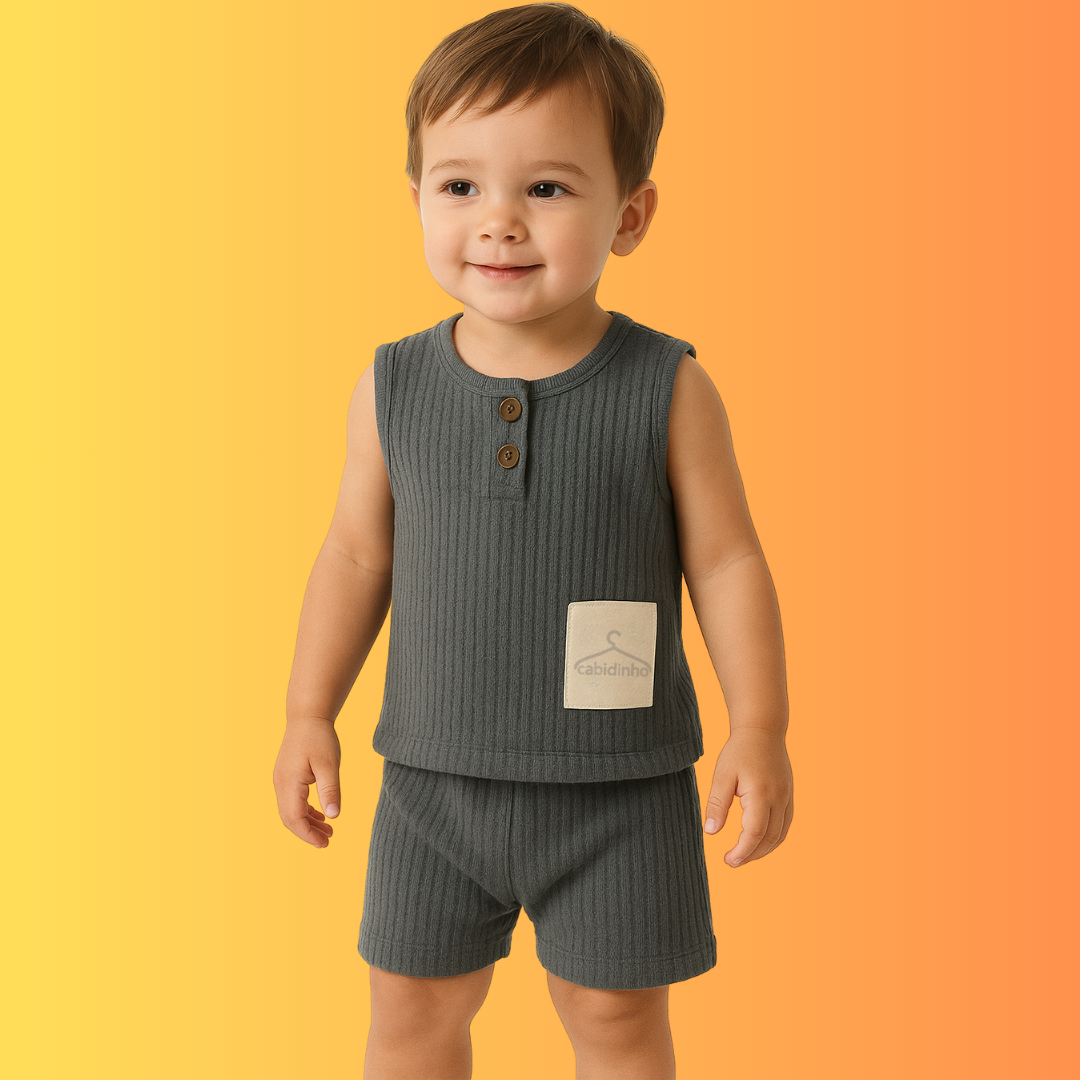 Conjunto Sem Mangas Para Meninos 2 peças Verão - Lucky