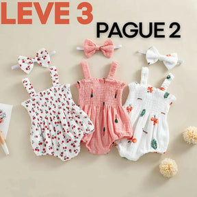 Conjunto Macacão sem Mangas com Estampa Recém-Nascido - Leve 3 Pague 2 - Cocco