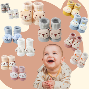 Kit Meias de Algodão dos Desenhos Animados Urso Macio 2 Pares - Larinha
