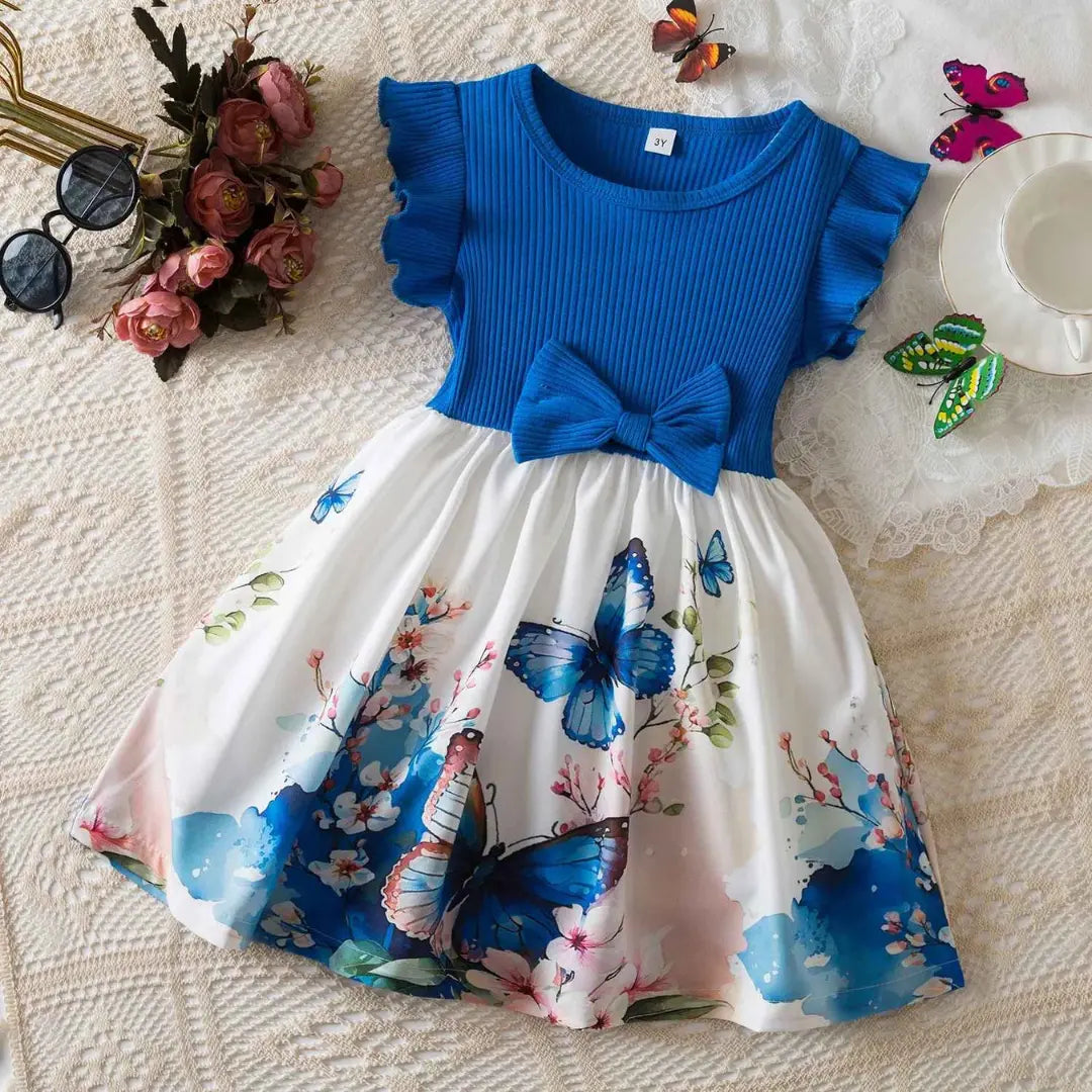 Kit Vestido Infantil Floral com Tule e Babados - Sophia