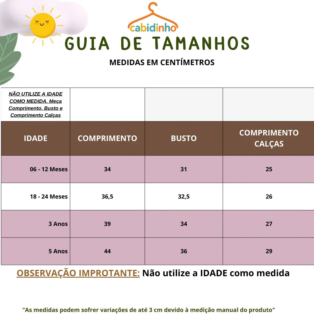 Guia de Tamanhos