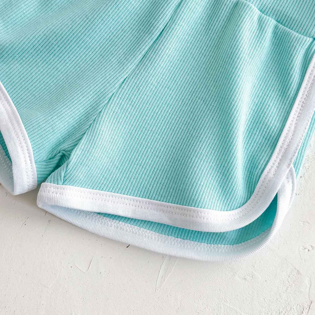 Conjunto Lazer Bebê Bordado Sorvete Camisa + Shorts 2 Peças - Ruthammy