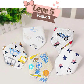 Kit Babadores para Bebê de Algodão Chicos - Leve 5 Pague 3