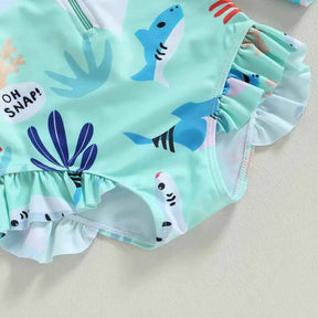 Biquíni Infantil Manga Comprida Gola Alta Estampado - Melissa