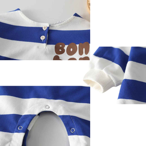 Kit Macacão Listrado Recém-Nascidos Algodão 2 Peças - Willian