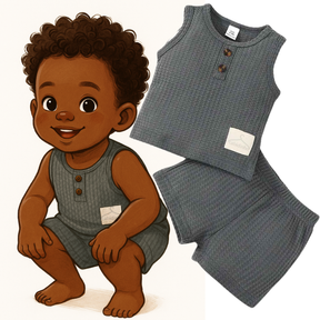 Conjunto Sem Mangas Para Meninos 2 peças Verão - Lucky