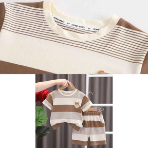 Kit Camiseta + Shorts Listrado 6 Peças - Julyo