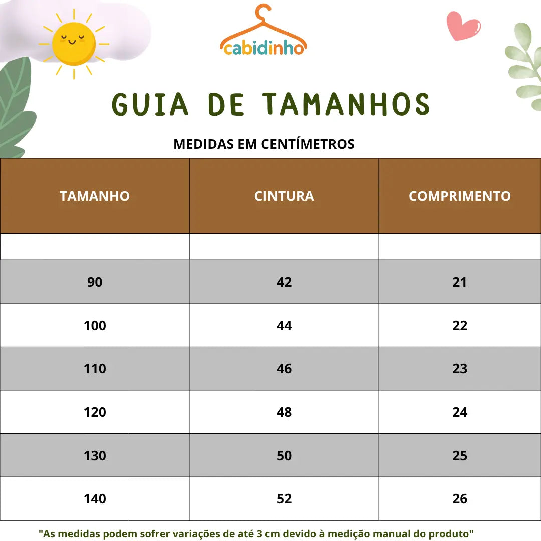 Guia de Tamanhos