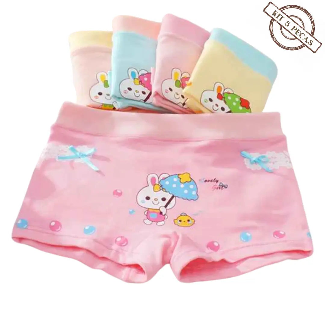 Kit Calcinhas de Algodão Com Estampas Divertidas 5 Peças - Maya