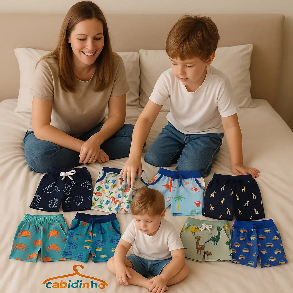 Kit Shorts Bermuda Infantil 2 Peças - Caranga