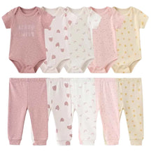 Kit Bodysuits Manga Curta + Calças Algodão - Lilo