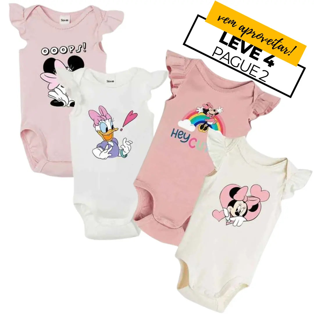 Kit BodySuit Macacão Algodão Mickey Mouse e Pato Donald Leve 4 Pague 2 -  StonesGarden