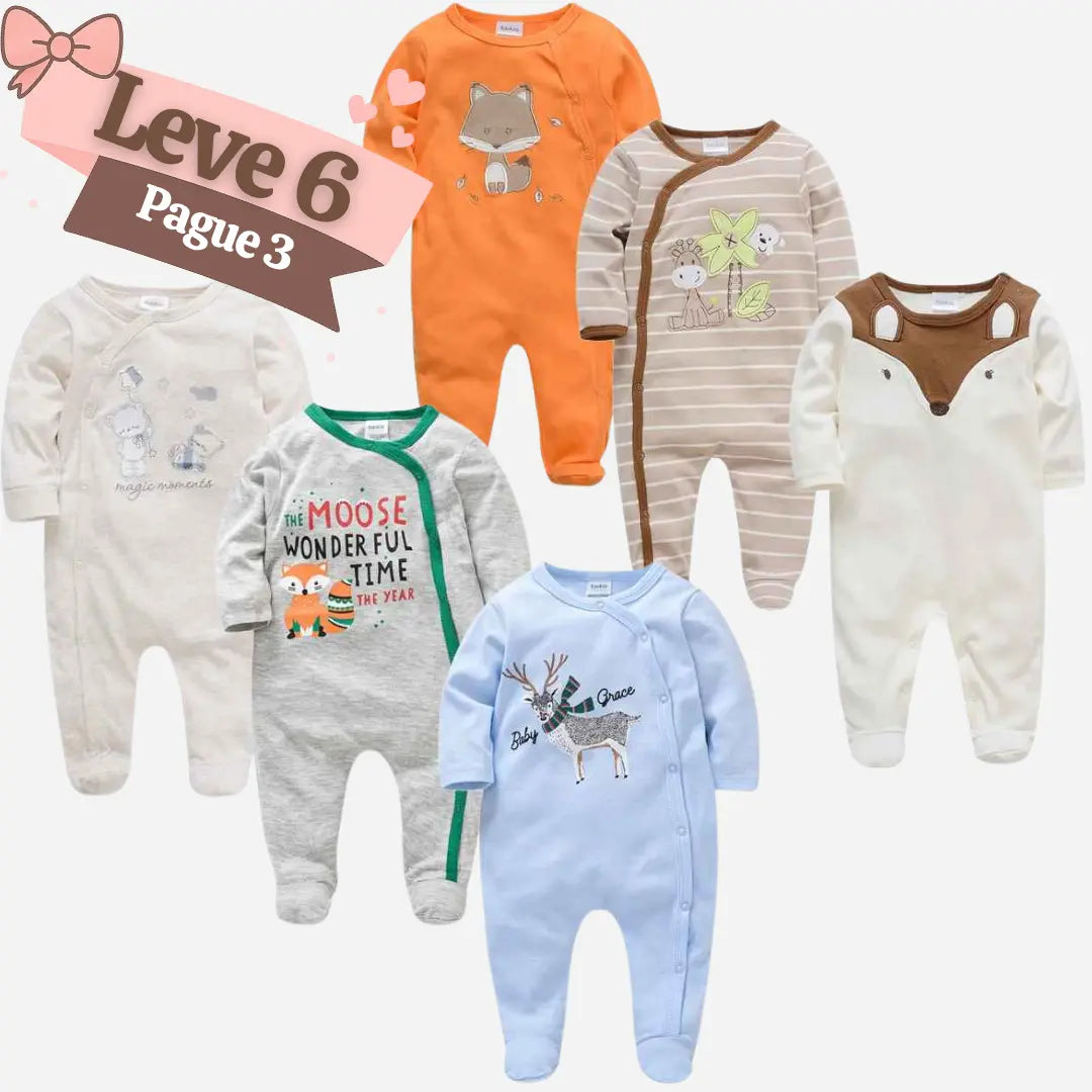 Kit Macacão de Algodão Manga Longa -Zerus