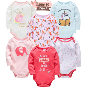 Kit Bodysuit Algodão Manga Longa Compre 6 Pague 3 - Kayky