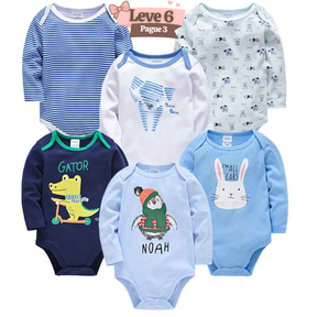 Kit Bodysuit Algodão Manga Longa Compre 6 Pague 3 - Kayky