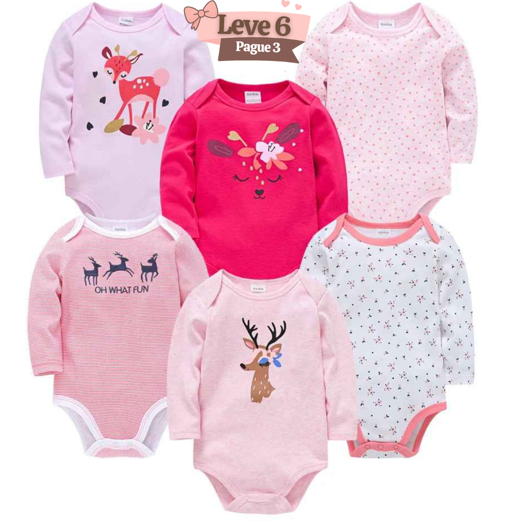 Kit Bodysuit Algodão Manga Longa Compre 6 Pague 3 - Kayky
