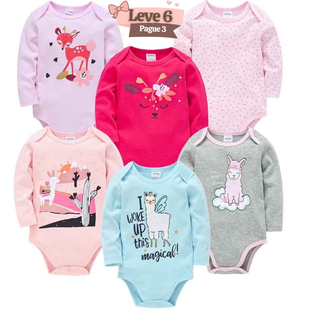Kit Bodysuit Algodão Manga Longa Compre 6 Pague 3 - Kayky