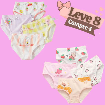 Kit Calcinha de Algodão Confortável Suzita - COMPRE 4 LEVE 8