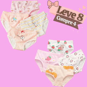 Kit Calcinha de Algodão Confortável Suzita - COMPRE 4 LEVE 8
