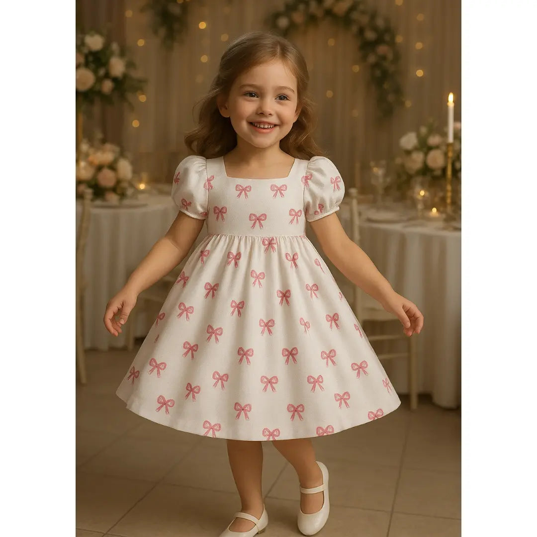 Vestido Infantil Estampa de Laços - Penelope