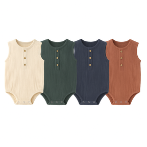 Kit Macacão de Musselina sem Mangas 4 Peças - Maurielle
